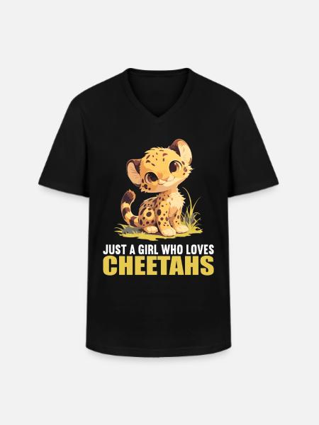 Cheetah Geparde Gepard - Men's V-Neck T-Shirt - black