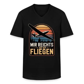 Mir Reichts Ich Geh Fliegen Piloten Segelflieger - Männer-T-Shirt mit V-Ausschnitt - Schwarz - Vorne - AI Model Male 178 dark (178cm)
