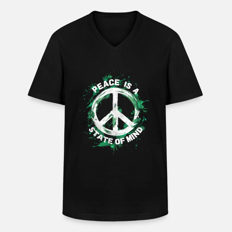 Frieden ist eine Geisteshaltung - Männer-T-Shirt mit V-Ausschnitt - Schwarz