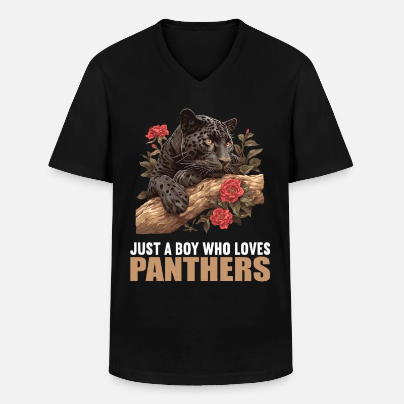 Panthers Panther - Männer-T-Shirt mit V-Ausschnitt - Schwarz