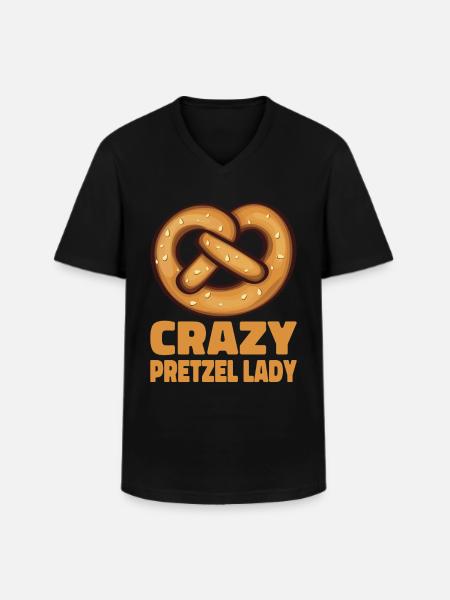 Bretzel Brezeln Bäcker Backwaren - Männer-T-Shirt mit V-Ausschnitt - Schwarz