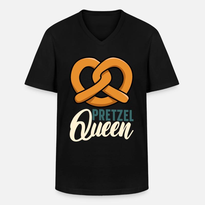Bretzel Brezeln Bäcker Backwaren - Männer-T-Shirt mit V-Ausschnitt - Schwarz