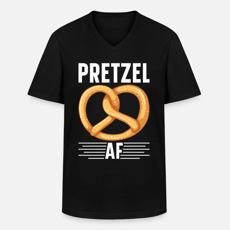 Bretzel Brezeln Bäcker Backwaren - Männer-T-Shirt mit V-Ausschnitt - Schwarz