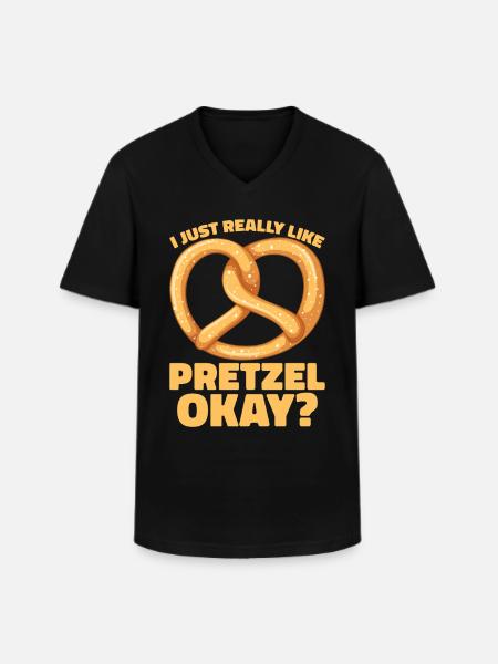 Bretzel Brezeln Bäcker Backwaren - Männer-T-Shirt mit V-Ausschnitt - Schwarz