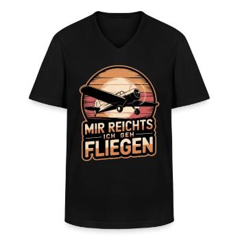Mir Reichts Ich Geh Fliegen Pilot Flugzeug Piloten - Männer-T-Shirt mit V-Ausschnitt - Schwarz - Vorne - AI Model Male 178 dark (178cm)