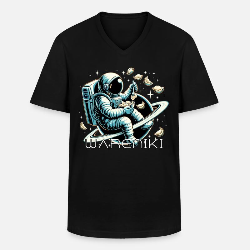Wareniki Astronaut lecker Geschenk - Männer-T-Shirt mit V-Ausschnitt - Schwarz