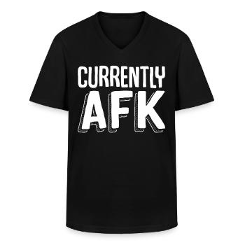 Actuellement AFK - T-shirt col V Homme - noir - Devant - AI Model Male 178 dark (178cm)