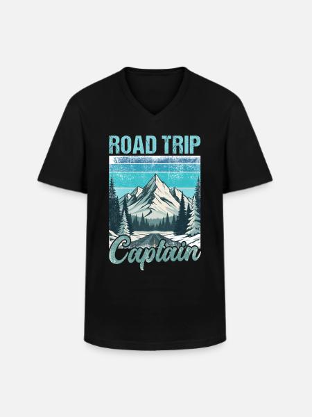Road Trip Captain - Men's V-Neck T-Shirt - black