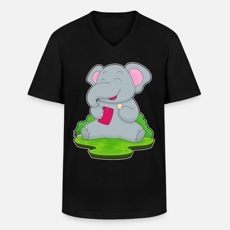 Elephant Chip Bag Chips - Men's V-Neck T-Shirt - black