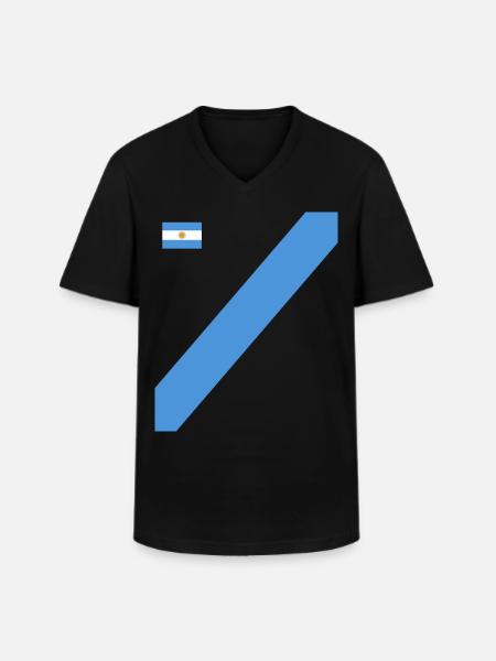 Argentine Cadeau Argentine Drapeau argentin - T-shirt col V Homme - noir