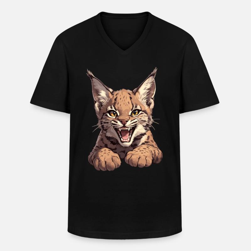 Bobcats Rotluchse Rotluchs Luchs - Männer-T-Shirt mit V-Ausschnitt - Schwarz