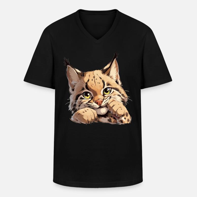Bobcats Rotluchse Rotluchs Luchs - Männer-T-Shirt mit V-Ausschnitt - Schwarz