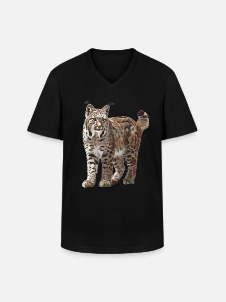Bobcats Rotluchse Rotluchs Luchs - Männer-T-Shirt mit V-Ausschnitt - Schwarz