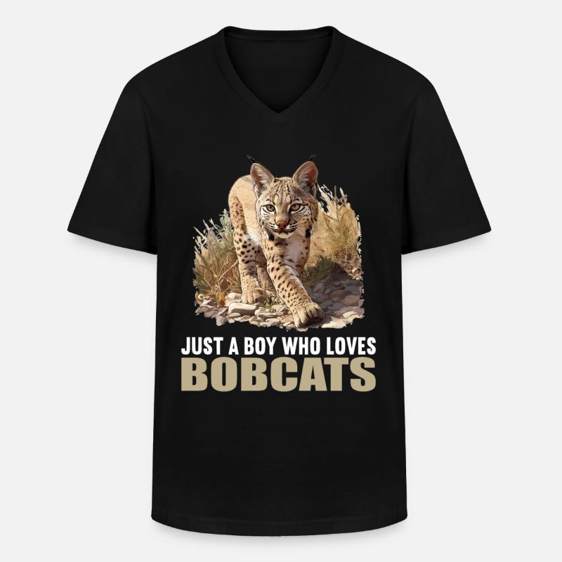 Bobcats Rotluchse Rotluchs Luchs - Männer-T-Shirt mit V-Ausschnitt - Schwarz
