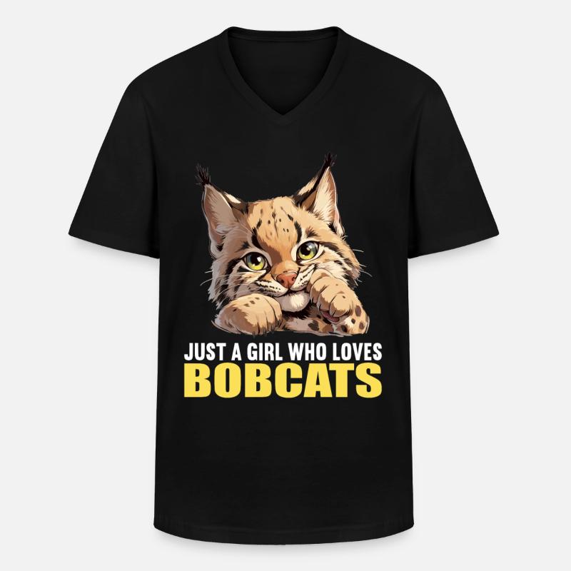 Bobcats Rotluchse Rotluchs Luchs - Männer-T-Shirt mit V-Ausschnitt - Schwarz