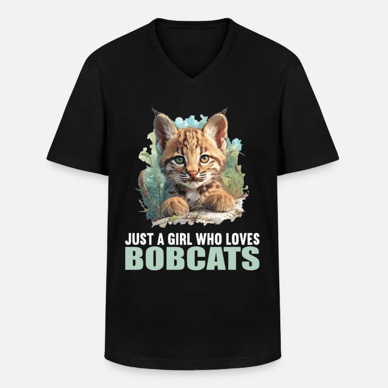 Bobcats Rotluchse Rotluchs Luchs - Männer-T-Shirt mit V-Ausschnitt - Schwarz
