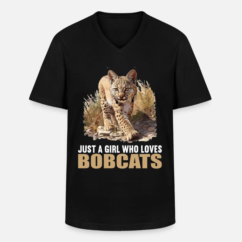 Bobcats Rotluchse Rotluchs Luchs - Männer-T-Shirt mit V-Ausschnitt - Schwarz