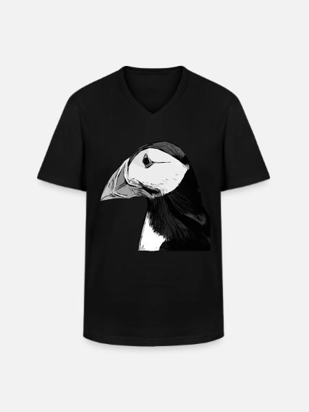 Papageientaucher - Puffin - Men's V-Neck T-Shirt - black