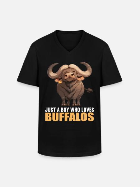Buffalos Buffalo Büffel - Men's V-Neck T-Shirt - black