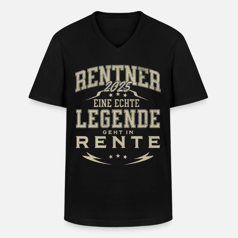 Rentner 2025 - Männer-T-Shirt mit V-Ausschnitt - Schwarz