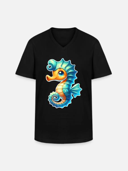 Seahorse Seahorse - Men's V-Neck T-Shirt - black