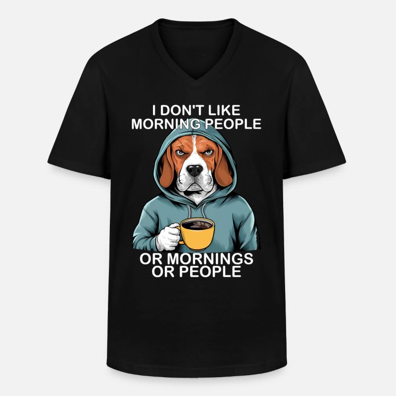 Lustiger Beagle - Männer-T-Shirt mit V-Ausschnitt - Schwarz