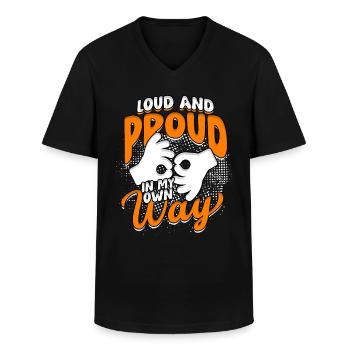 Schwerhörig Hörsturz Loud and Proud In My Own Way - Männer-T-Shirt mit V-Ausschnitt - Schwarz - Vorne - AI Model Male 178 dark (178cm)