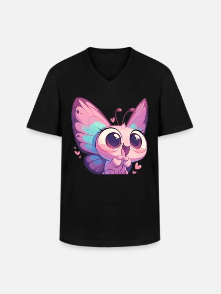 Butterfly Butterflies Butterfly - Men's V-Neck T-Shirt - black