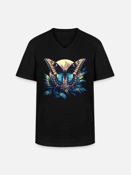 Butterfly Butterflies Butterfly - Men's V-Neck T-Shirt - black