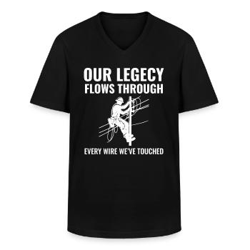 Lineman Legacy Wires Engagement Stromnetz Stolz - Männer-T-Shirt mit V-Ausschnitt - Schwarz - Vorne - AI Model Male 178 dark (178cm)