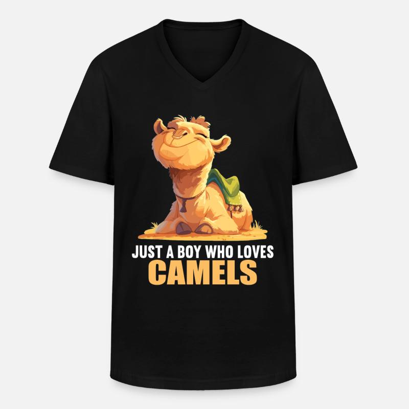 Camel Kamele Kamel - Männer-T-Shirt mit V-Ausschnitt - Schwarz