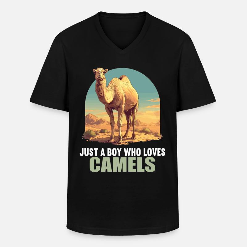 Camel Kamele Kamel - Männer-T-Shirt mit V-Ausschnitt - Schwarz