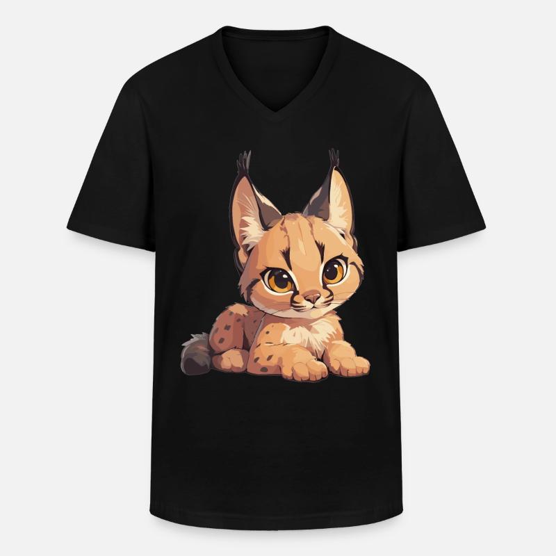 Caracal Karakale Karakal - Männer-T-Shirt mit V-Ausschnitt - Schwarz