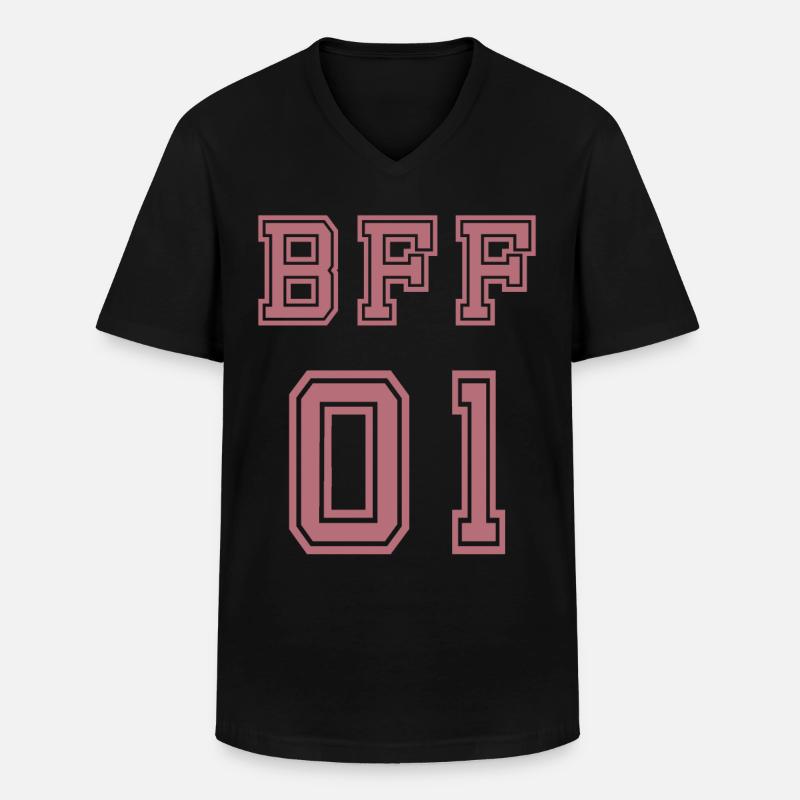 BFF - Männer-T-Shirt mit V-Ausschnitt - Schwarz