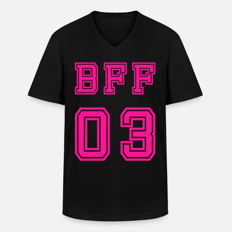 BFF - Männer-T-Shirt mit V-Ausschnitt - Schwarz