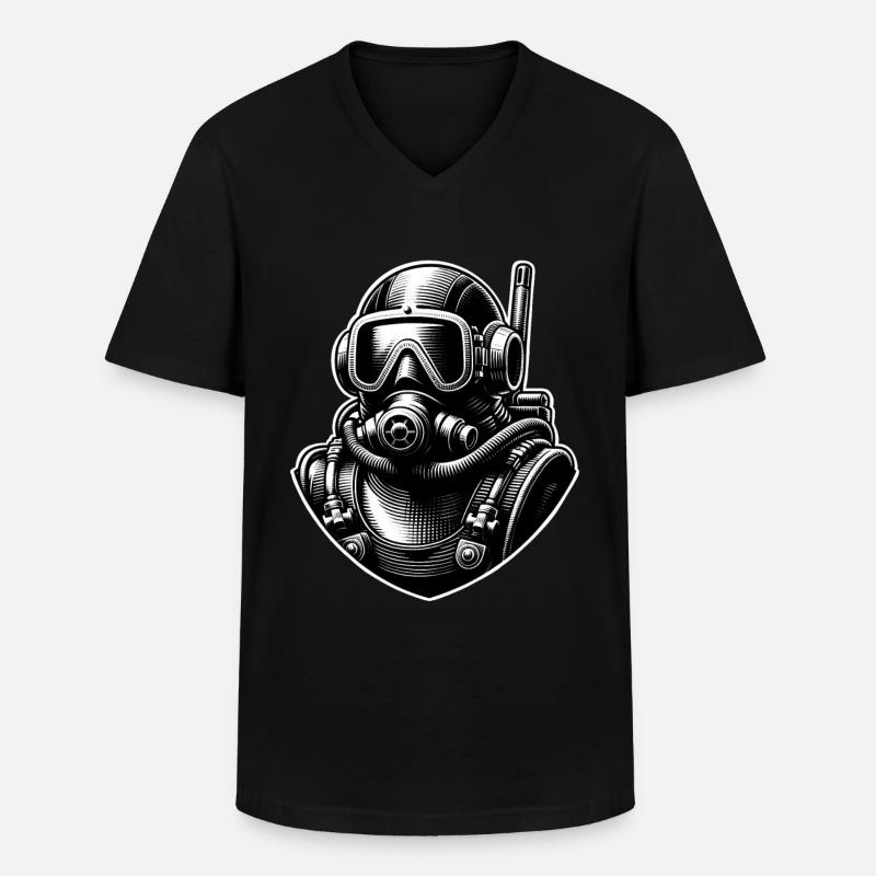 Tauchen Taucher - Männer-T-Shirt mit V-Ausschnitt - Schwarz