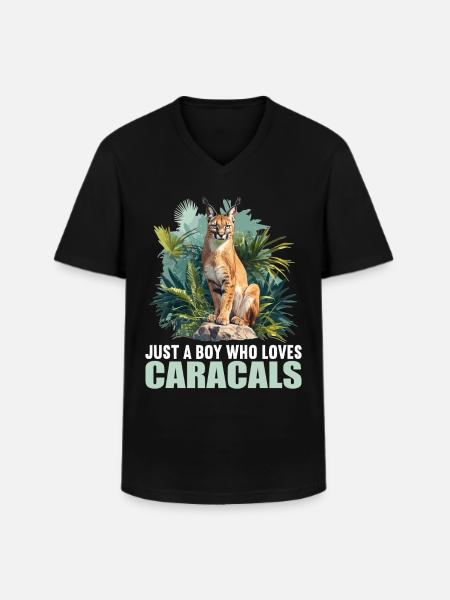 Caracal Karakale Karakal - Men's V-Neck T-Shirt - black