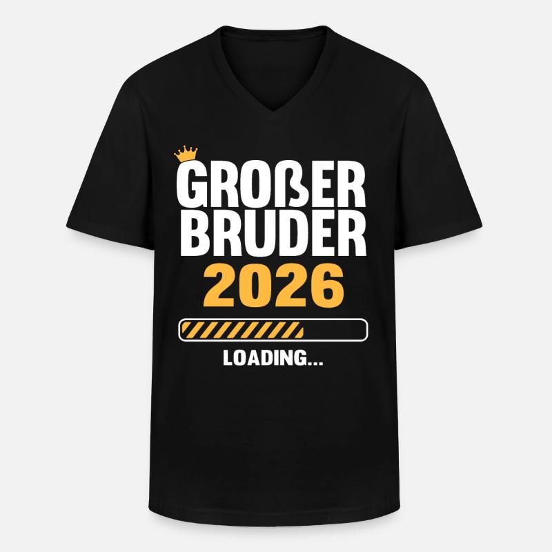 Großer Bruder 2026 Loading - Männer-T-Shirt mit V-Ausschnitt - Schwarz