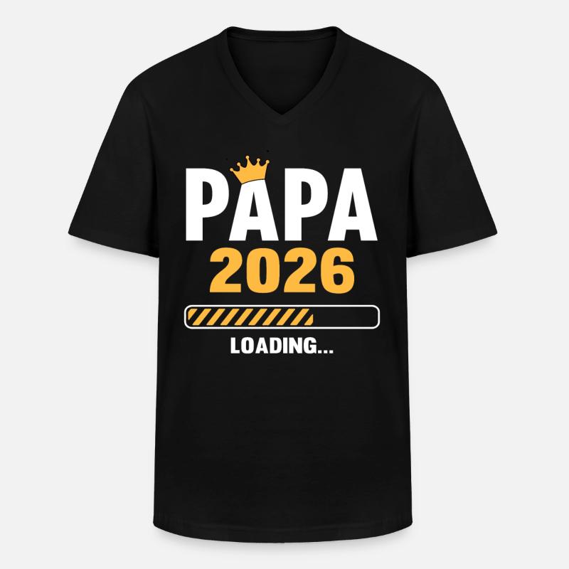 Papa 2026 Loading - Men's V-Neck T-Shirt - black