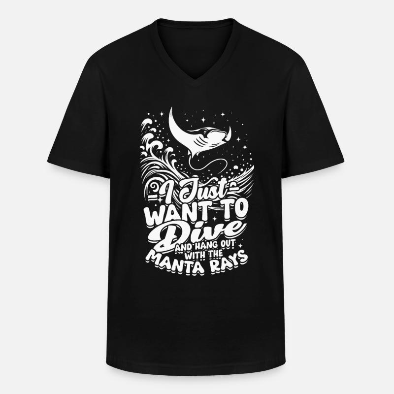 Manta rays, stingrays - Men's V-Neck T-Shirt - black