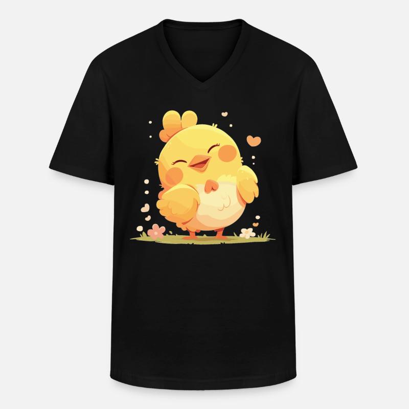 Rooster Hähne Hahn - Männer-T-Shirt mit V-Ausschnitt - Schwarz
