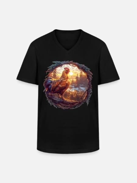 Rooster Roosters Rooster - Men's V-Neck T-Shirt - black