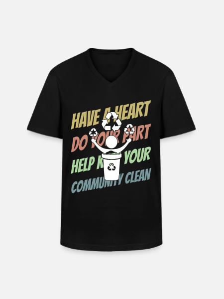 Littering, pollution, environmental awareness - Men's V-Neck T-Shirt - black