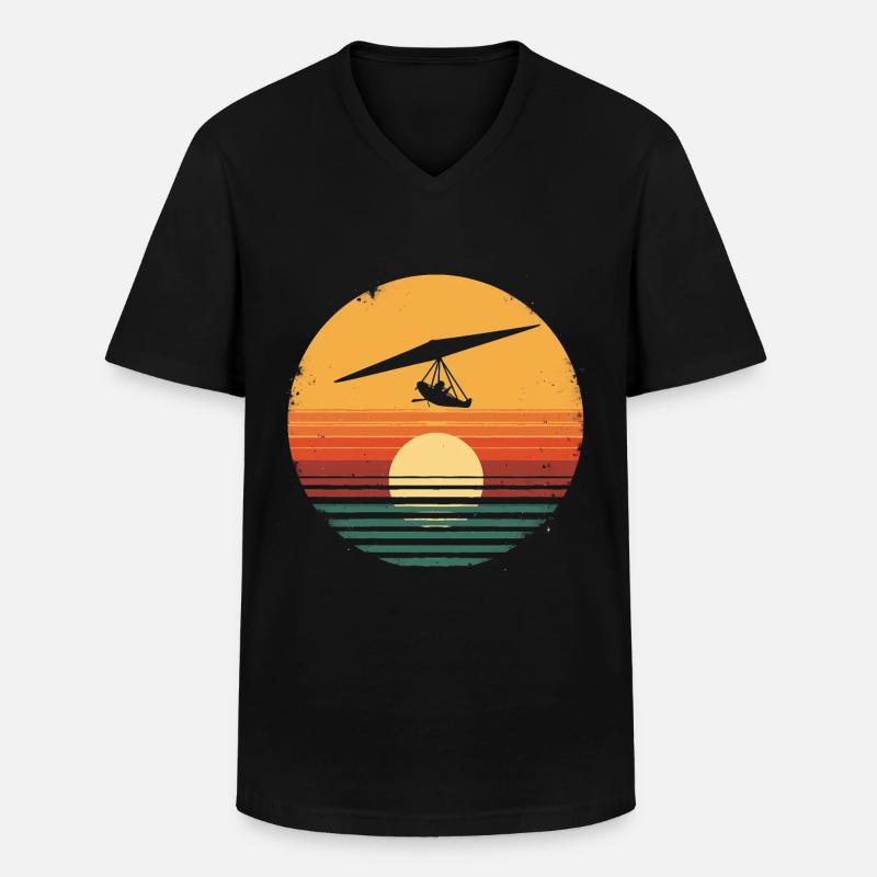 Oldtimer-Hängegleiter - Männer-T-Shirt mit V-Ausschnitt - Schwarz