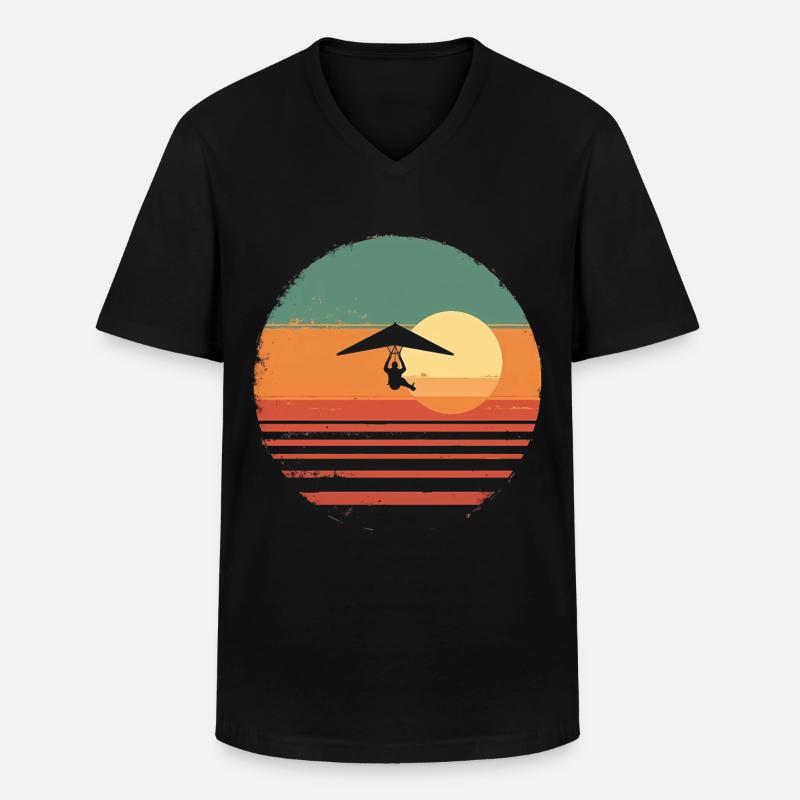 Oldtimer-Hängegleiter - Männer-T-Shirt mit V-Ausschnitt - Schwarz