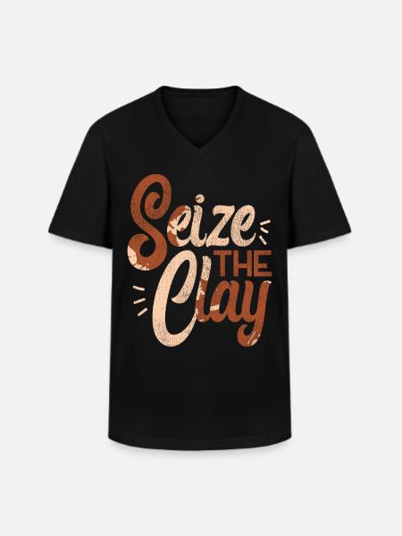Pottery Ceramics Artist Pun Seize - Men's V-Neck T-Shirt - black