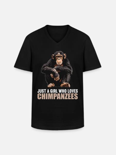 Chimpanzee Schimpansen Schimpanse - Men's V-Neck T-Shirt - black