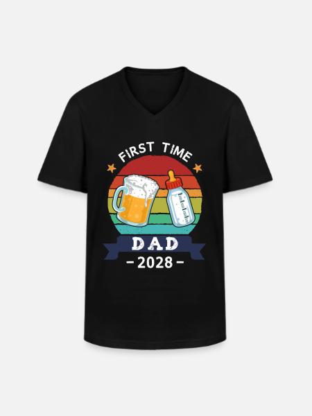 First Time Dad 2028 - Men's V-Neck T-Shirt - black