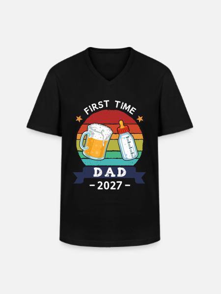 First Time Dad 2027 - Men's V-Neck T-Shirt - black