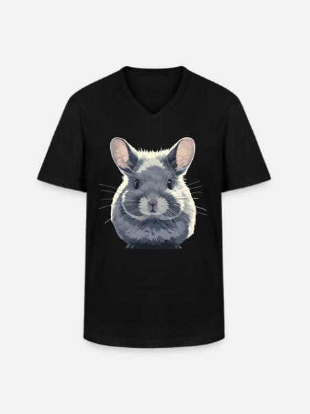 Chinchillas Chinchilla - Männer-T-Shirt mit V-Ausschnitt - Schwarz